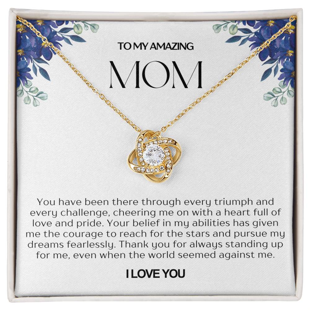 To My Amazing Mom Love Knot Necklace