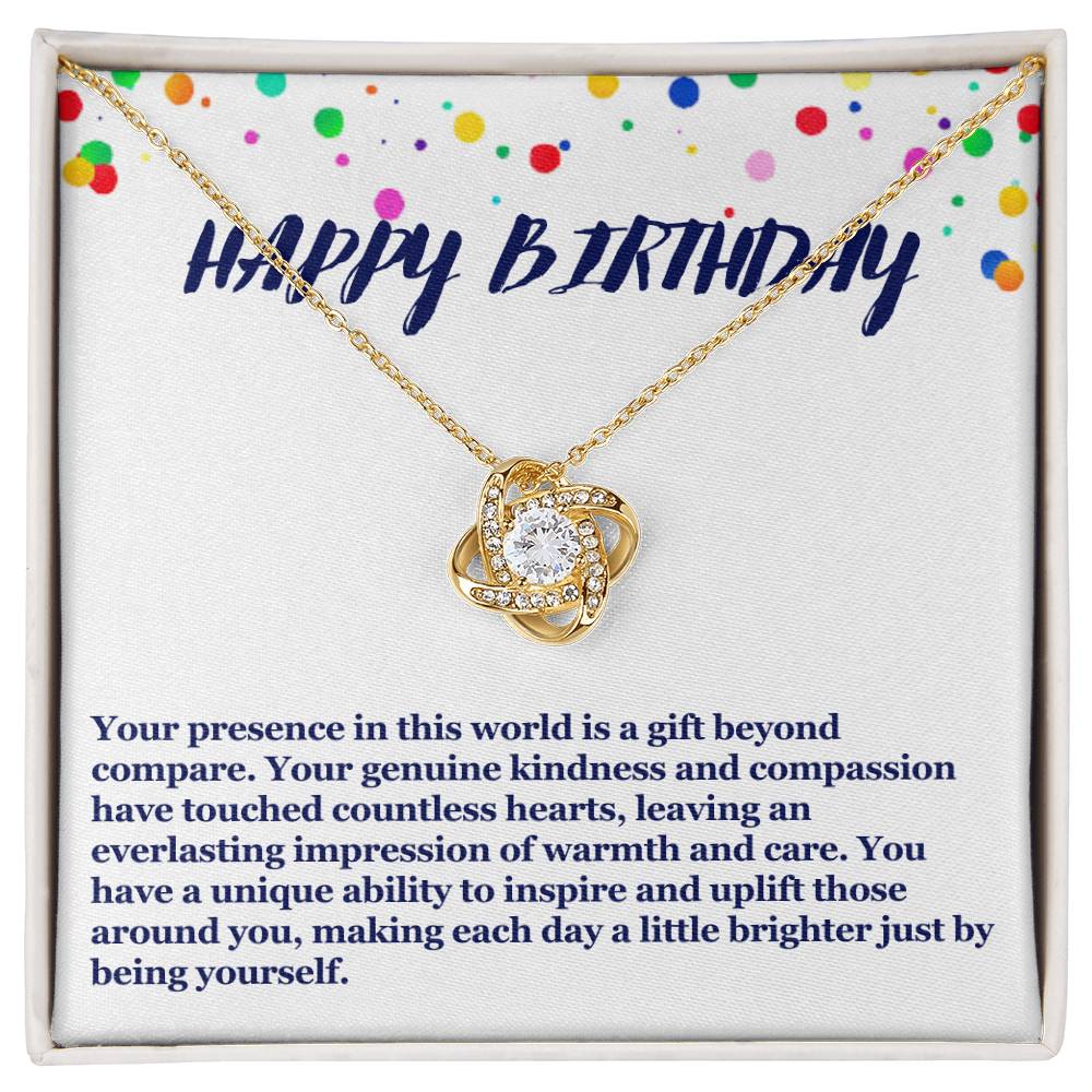 Happy Birthday Love Knot Necklace