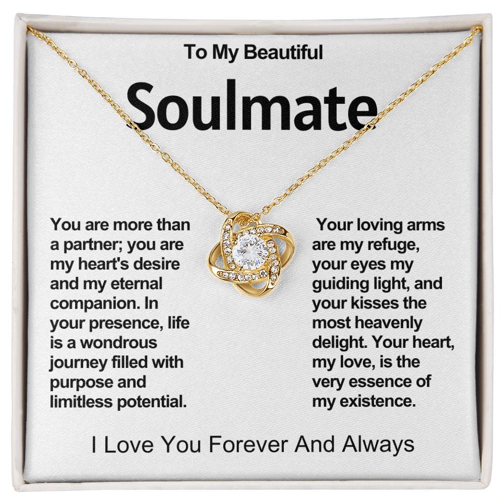 To My Beautiful Soulmate Love Knot Necklace