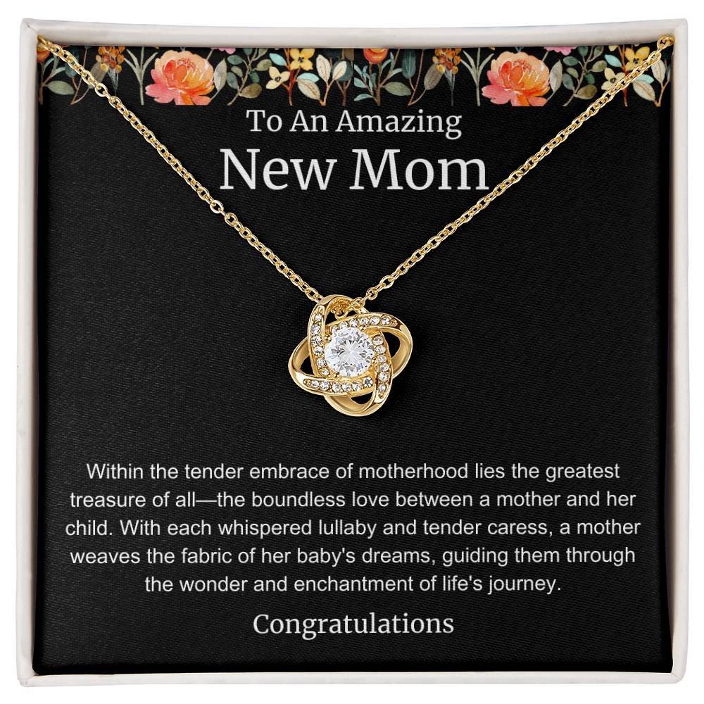 To An Amazing New Mom Love Knot Necklace