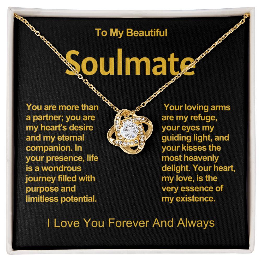 To My Beautiful Soulmate Love Knot Necklace