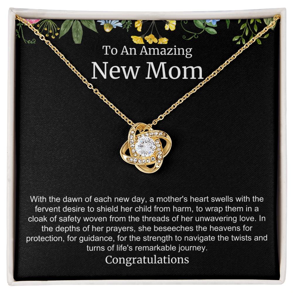 To An Amazing New Mom Love Knot Necklace