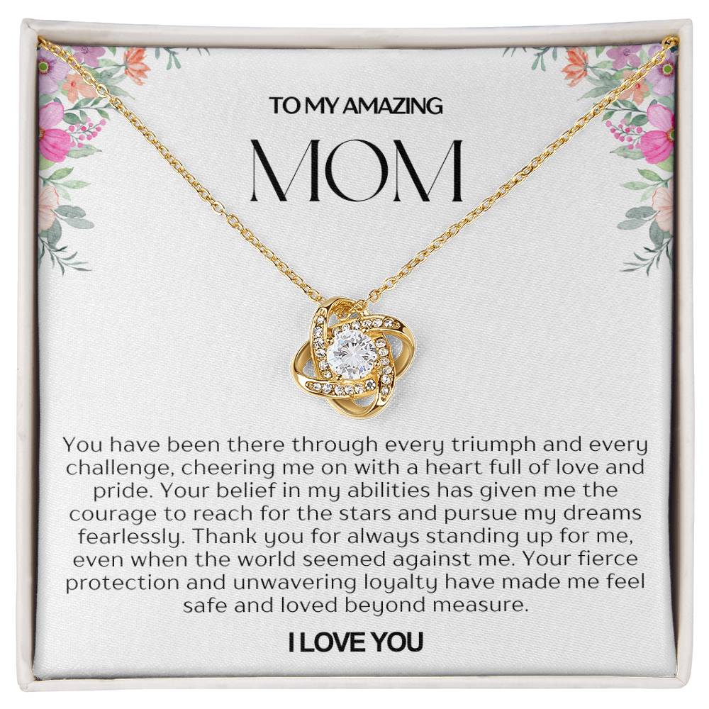 To My Amazing Mom Love Knot Necklace