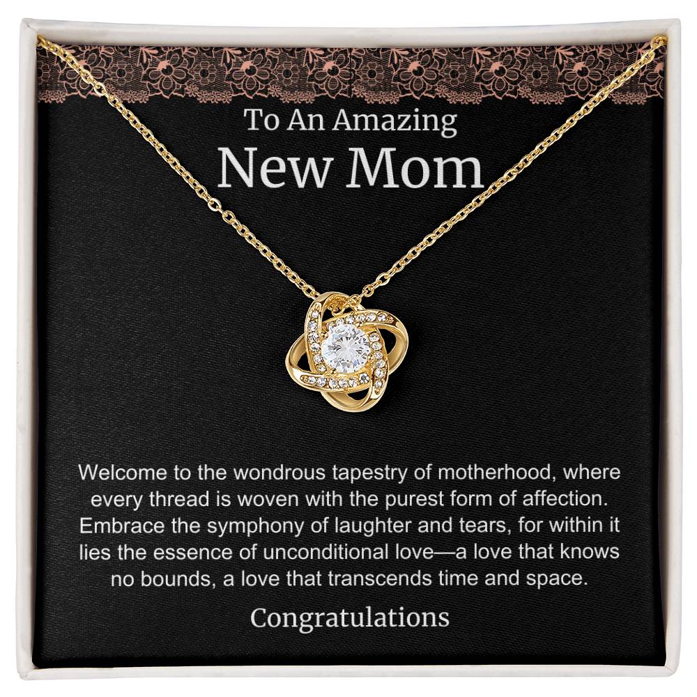 To An Amazing New Mom Love Knot Necklace