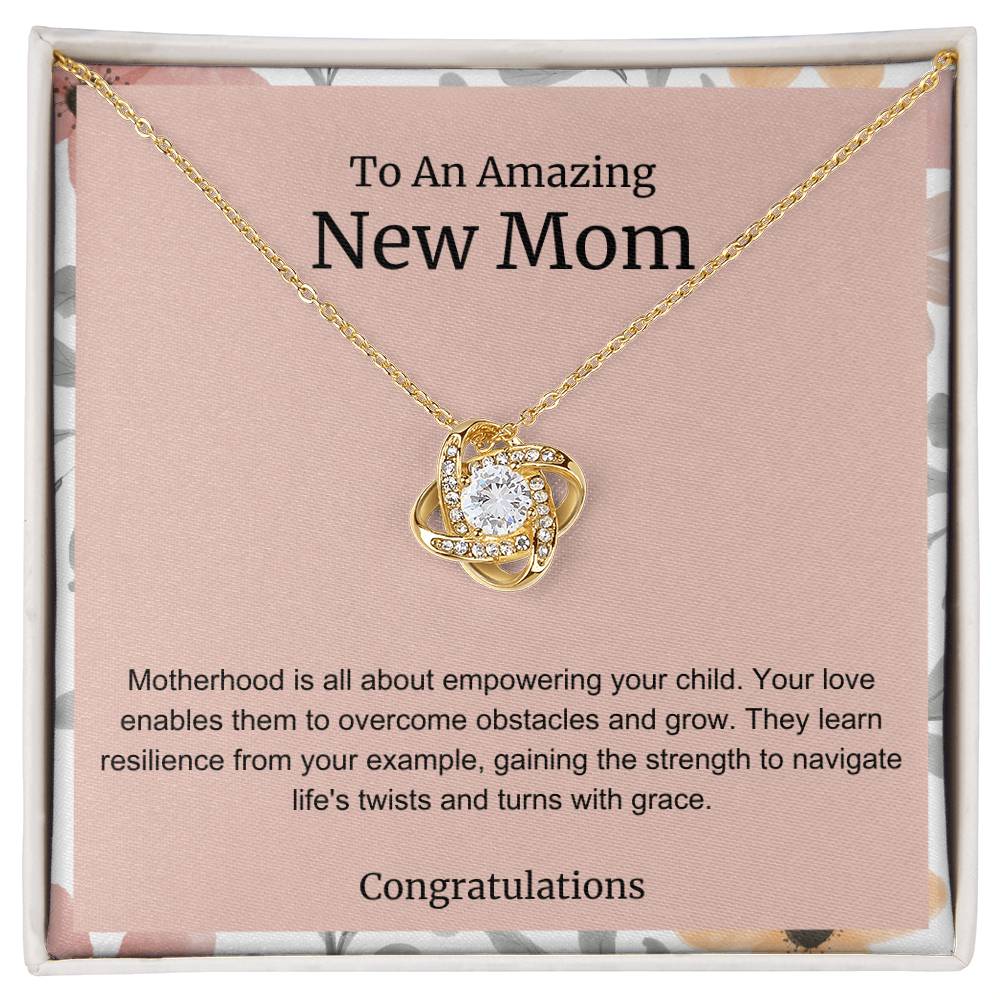 To An Amazing New Mom Love Knot Necklace