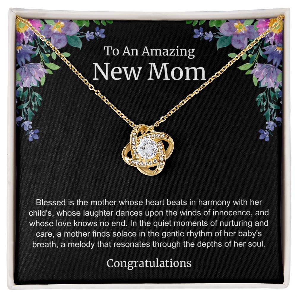 To An Amazing New Mom Love Knot Necklace