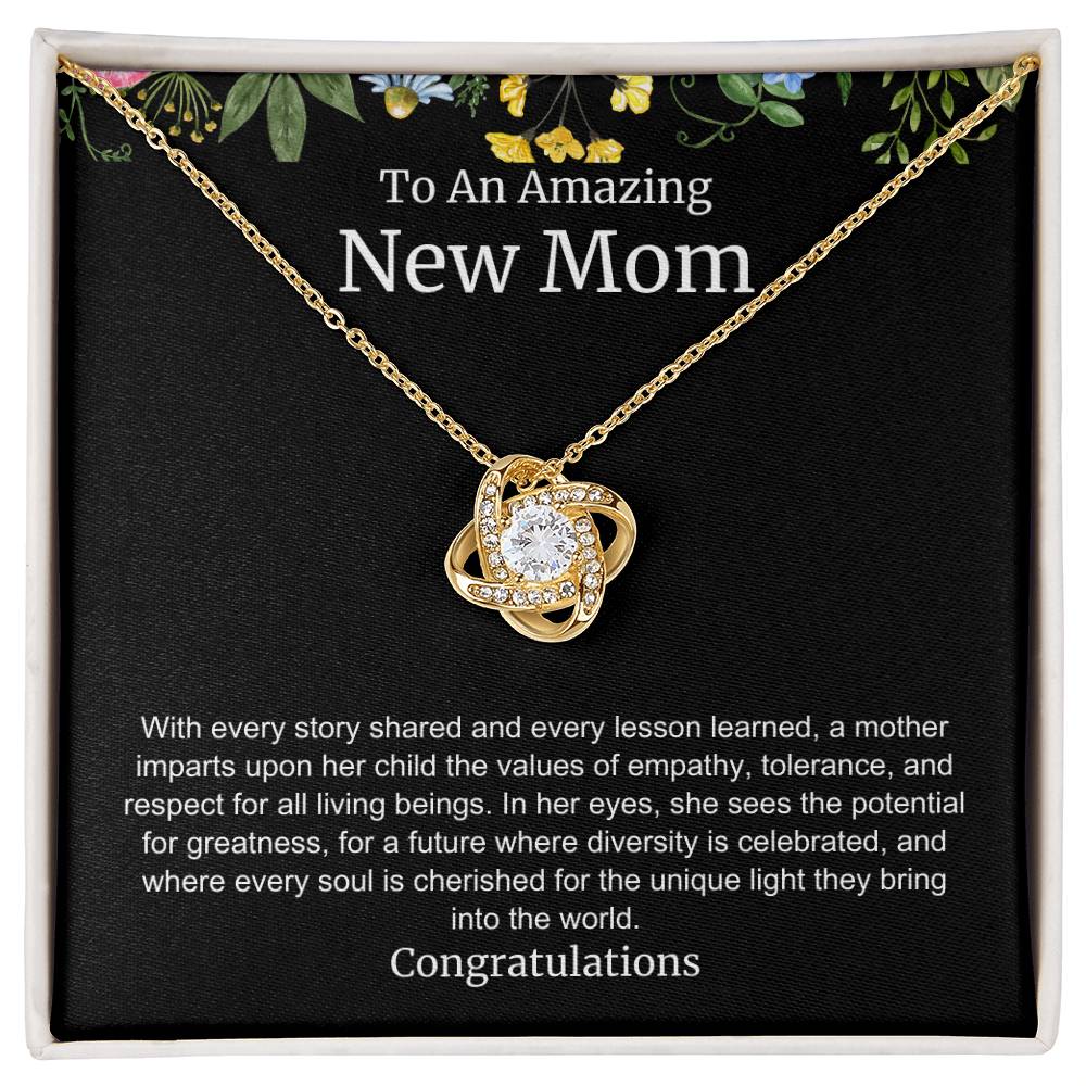 To An Amazing New Mom Love Knot Necklace