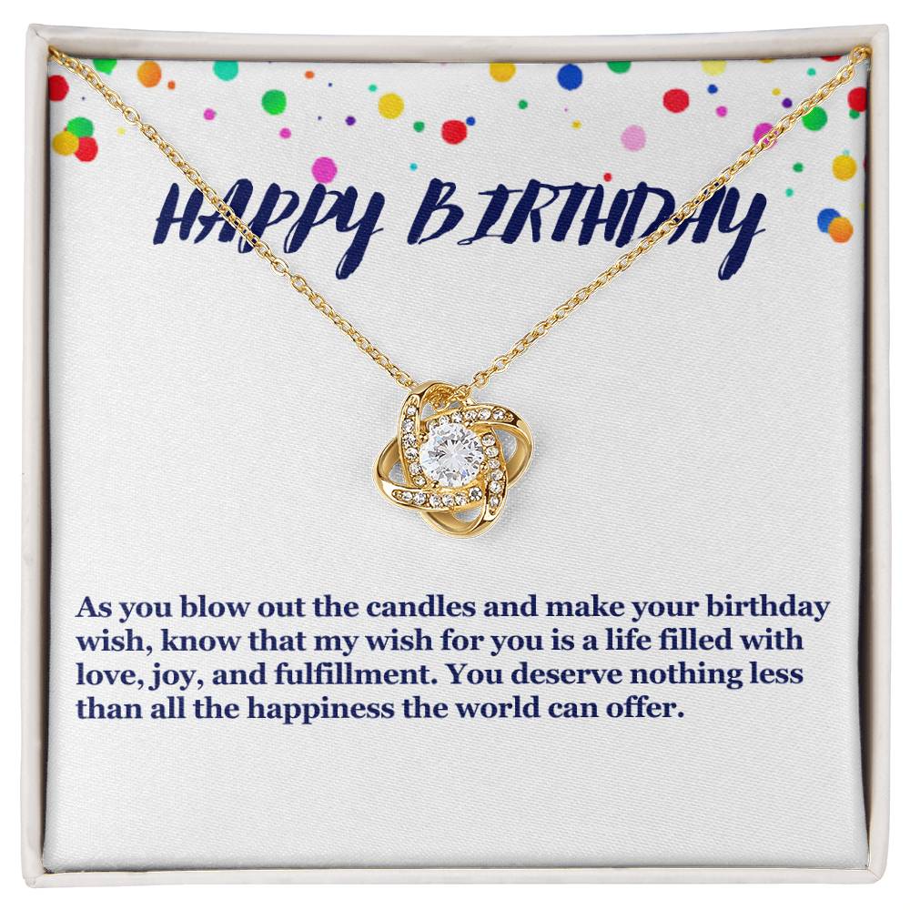 Happy Birthday Love Knot Necklace