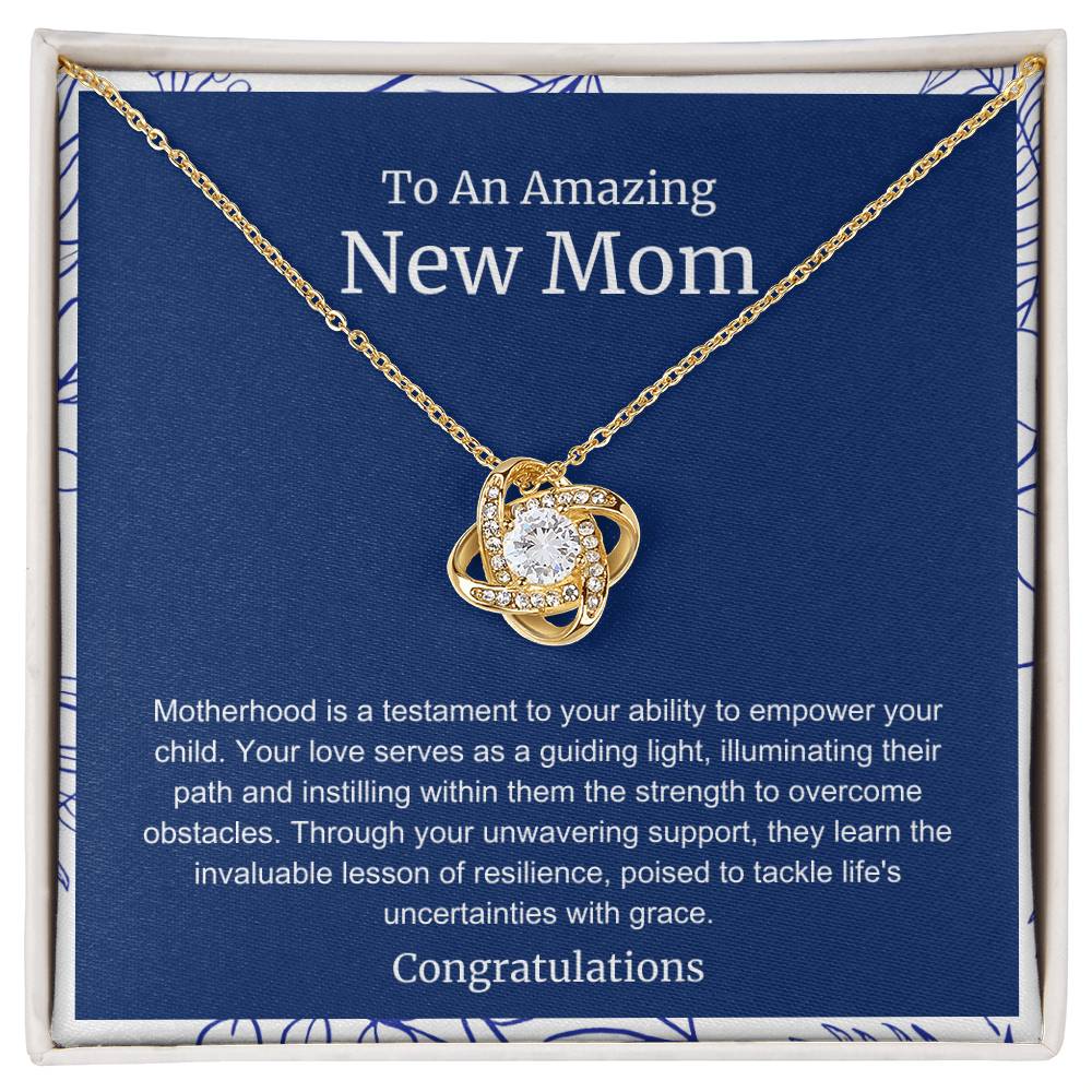 To An Amazing New Mom Love Knot Necklace