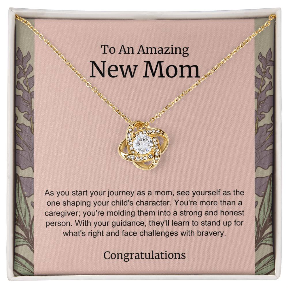 To An Amazing New Mom Love Knot Necklace