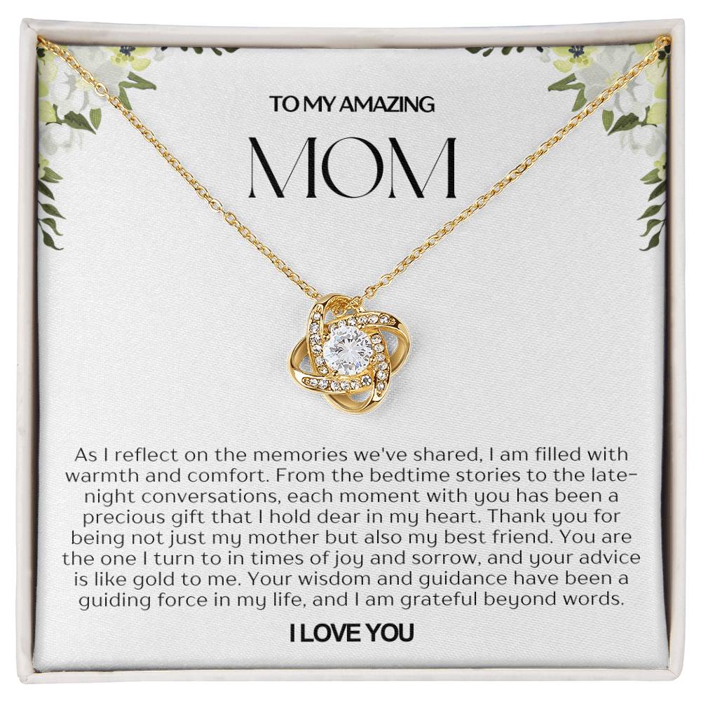 To My Amazing Mom Love Knot Necklace