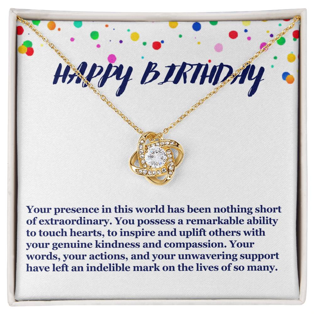 Happy Birthday Love Knot Necklace