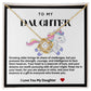 Daughter Blue Unicorn Love Knot Necklace
