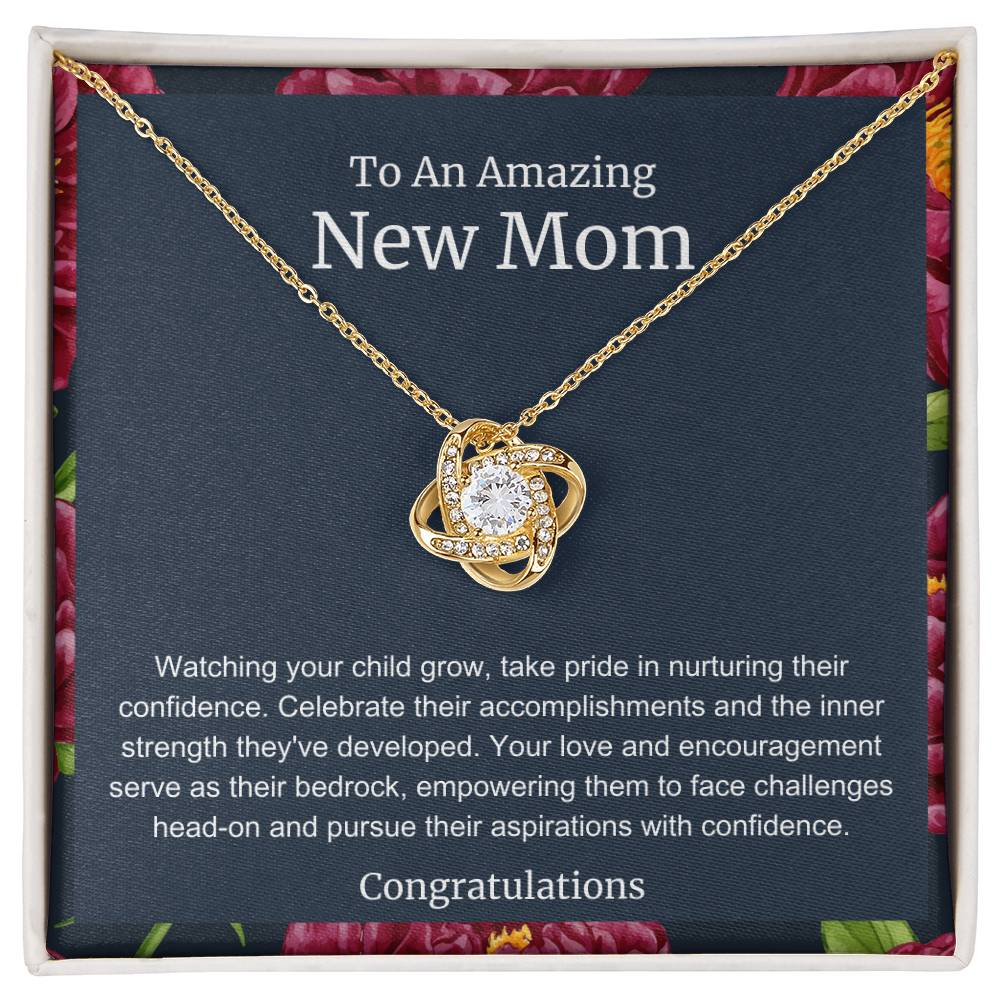 To An Amazing New Mom Love Knot Necklace