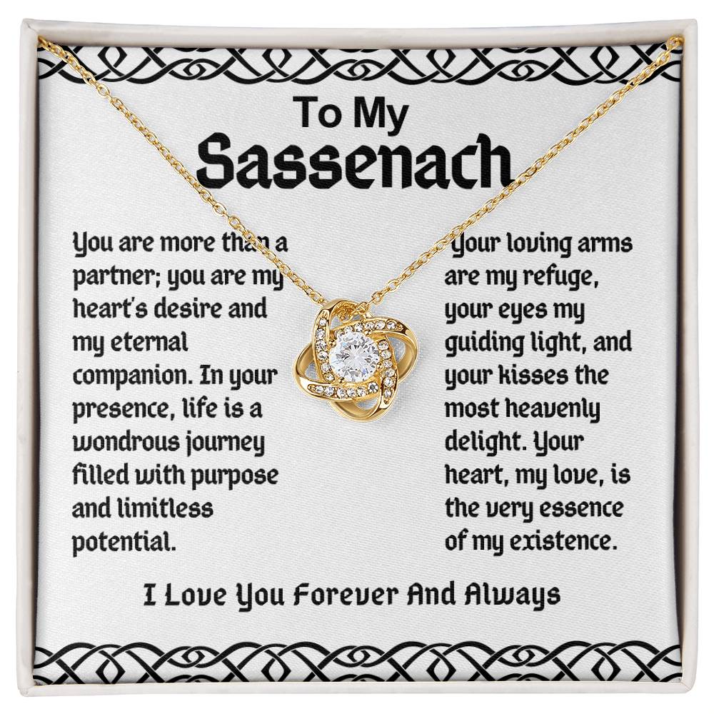 To My Sassenach Love Knot Necklace- You Are My Hearts Desire And Eternal Companion