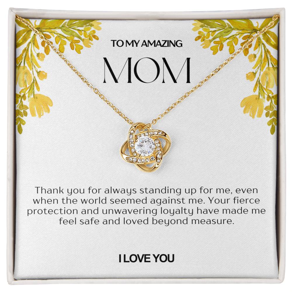 To My Amazing Mom Love Knot Necklace