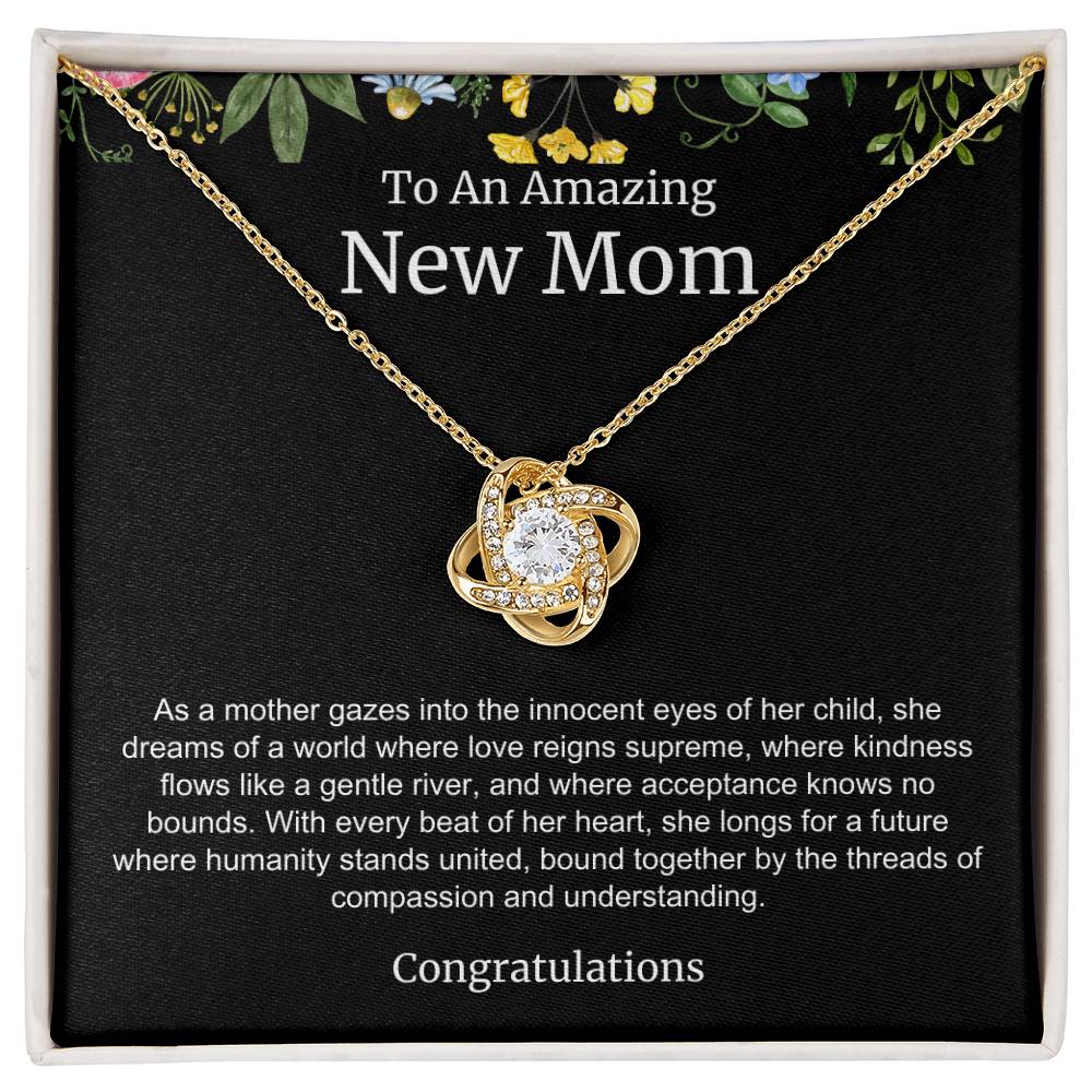 To An Amazing New Mom Love Knot Necklace