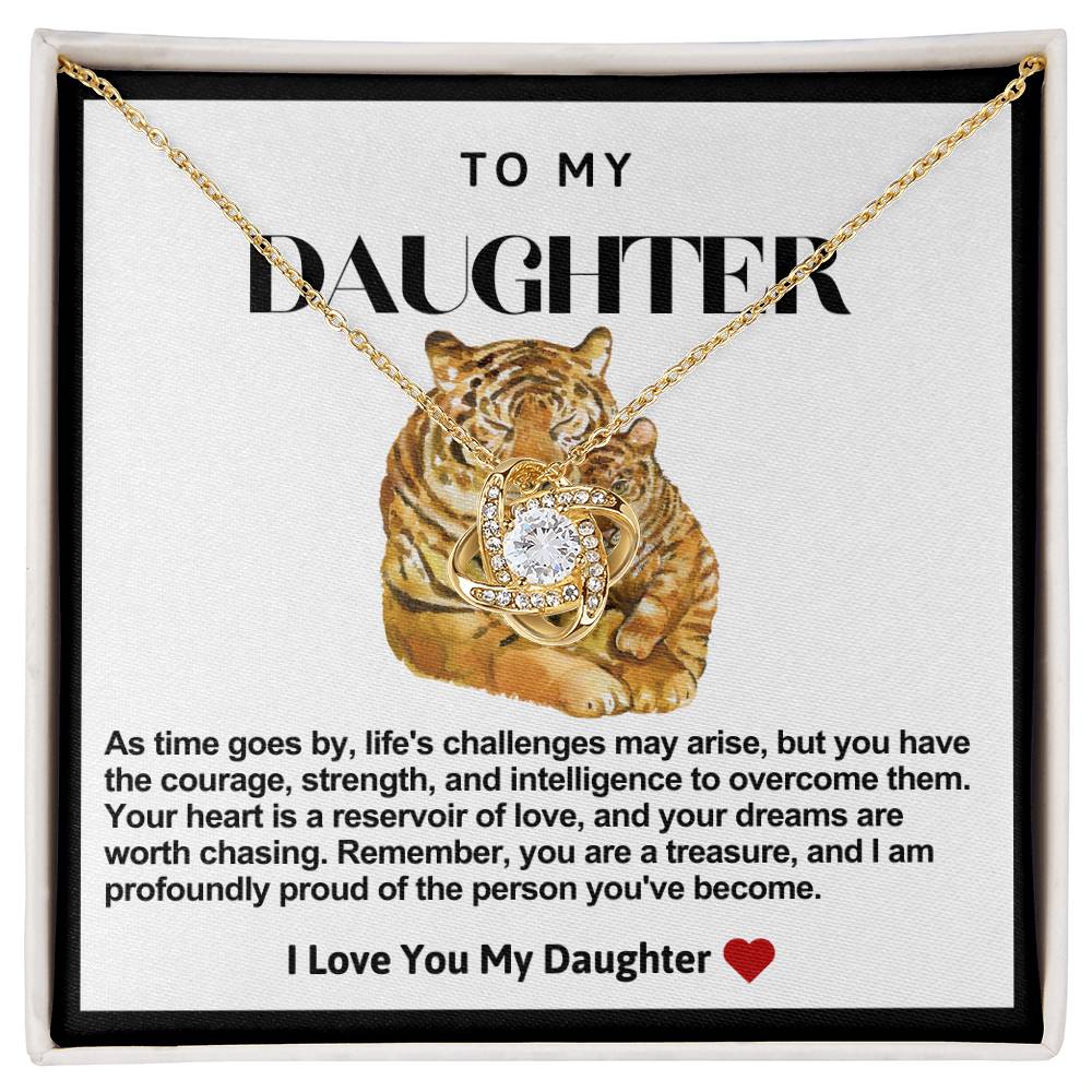 Daughter Tiger Love Knot Necklace