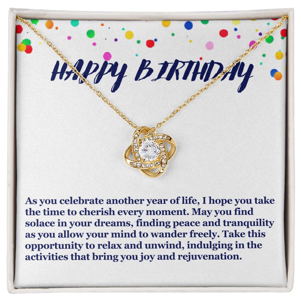 Happy Birthday Love Knot Necklace