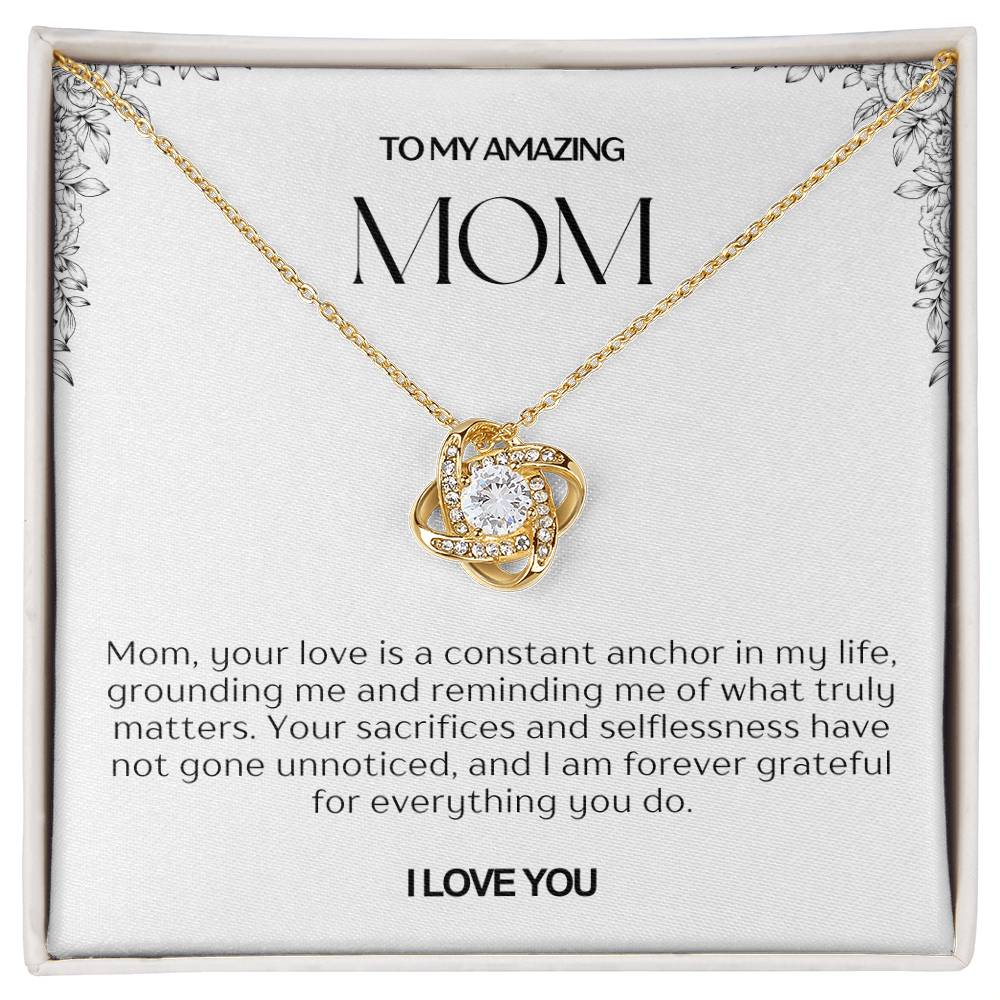 To My Amazing Mom Love Knot Necklace