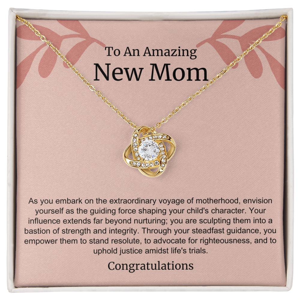 To An Amazing New Mom Love Knot Necklace