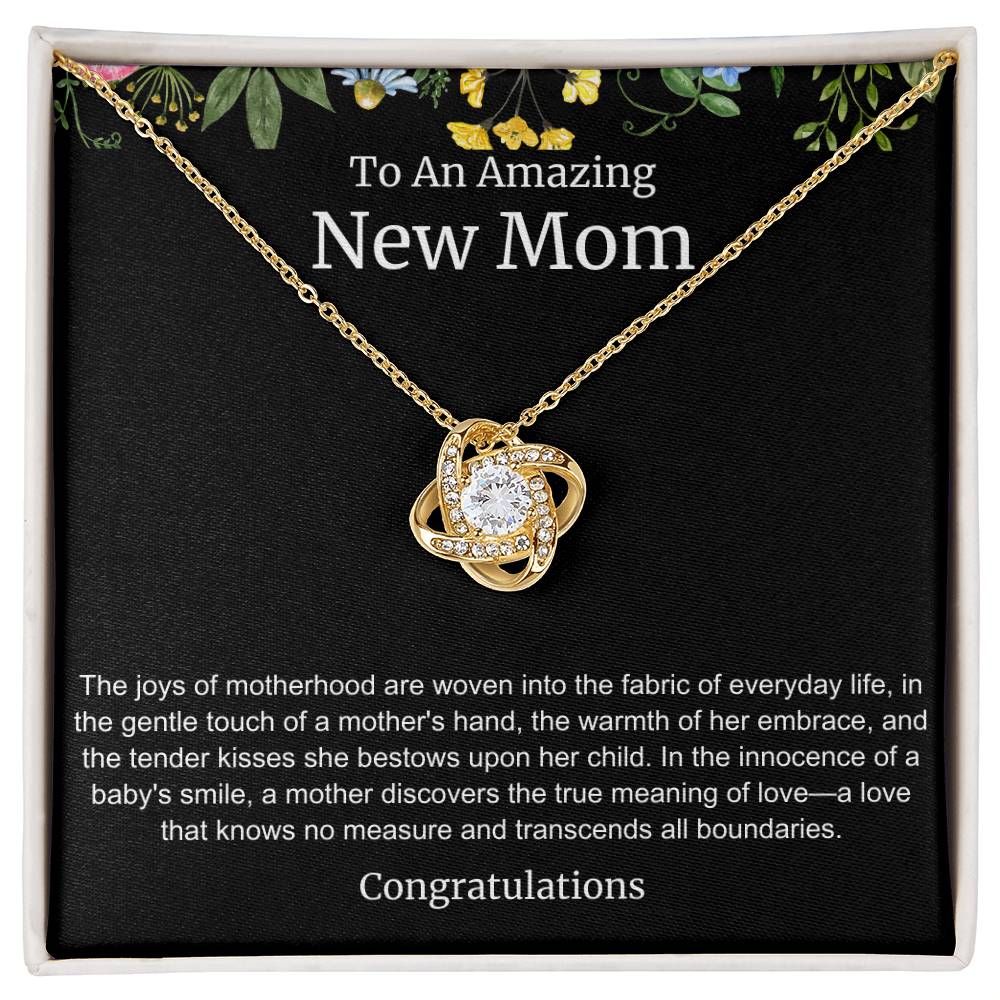 To An Amazing New Mom Love Knot Necklace