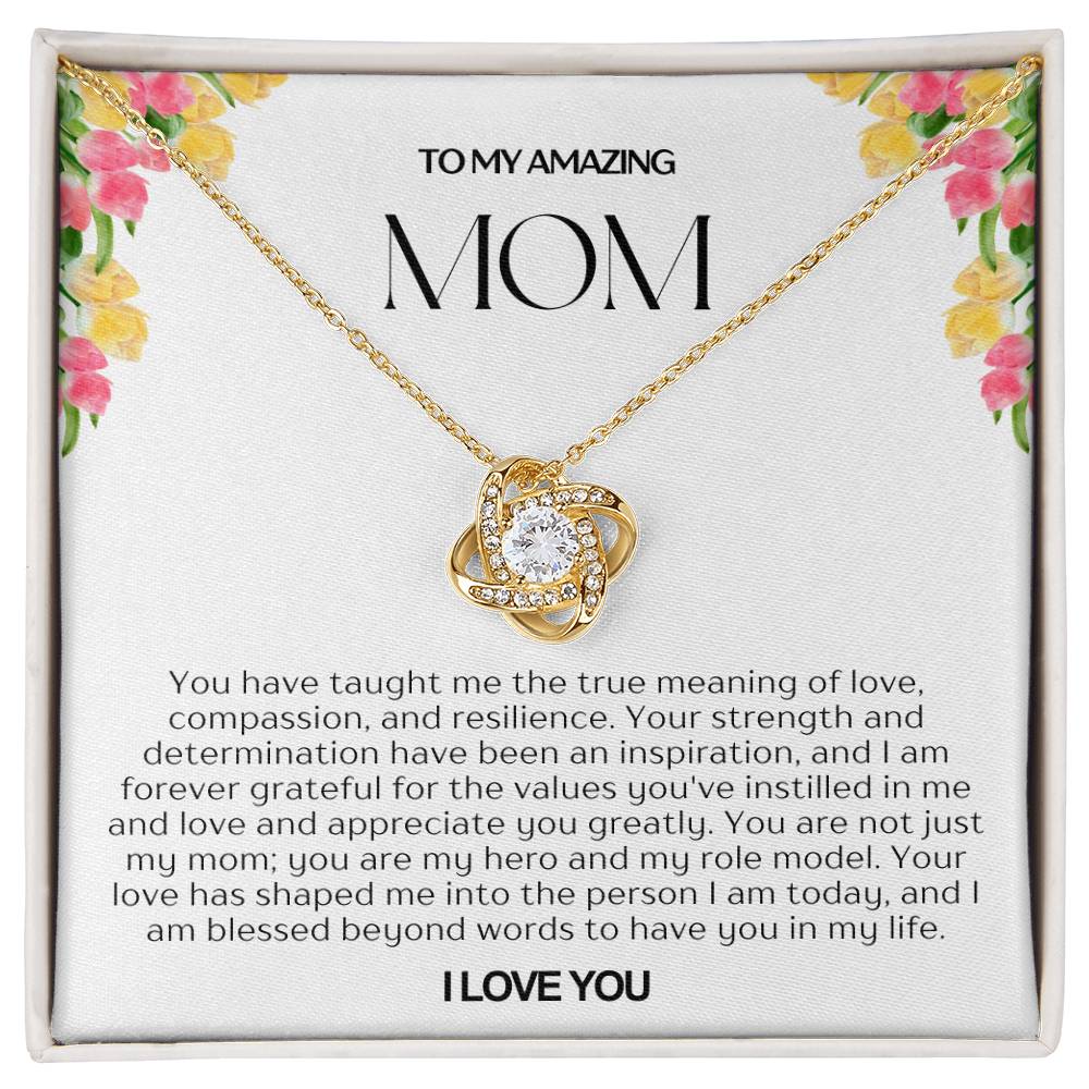 To My Amazing Mom Love Knot Necklace