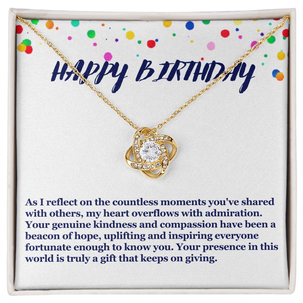 Happy Birthday Love Knot Necklace