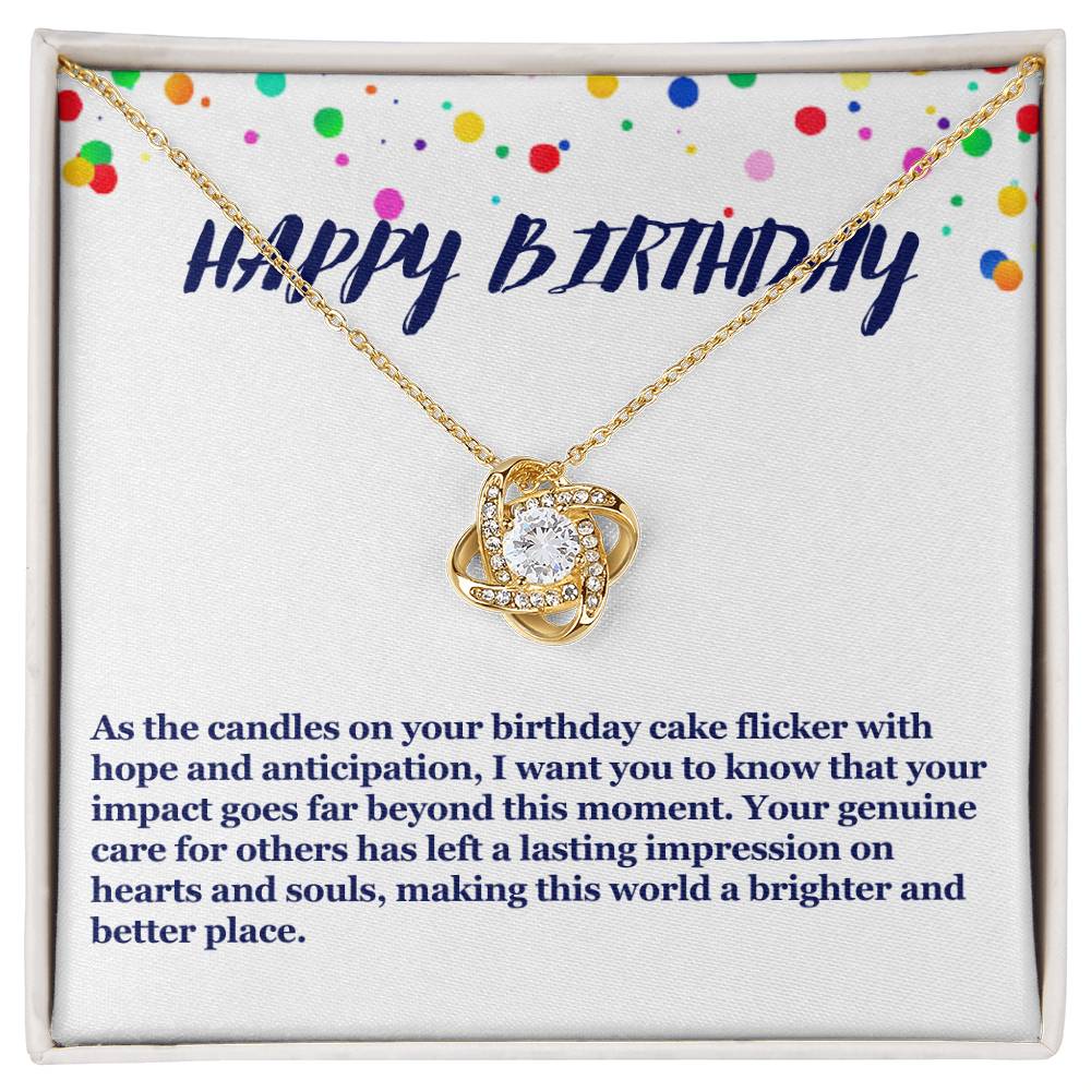 Happy Birthday Love Knot Necklace