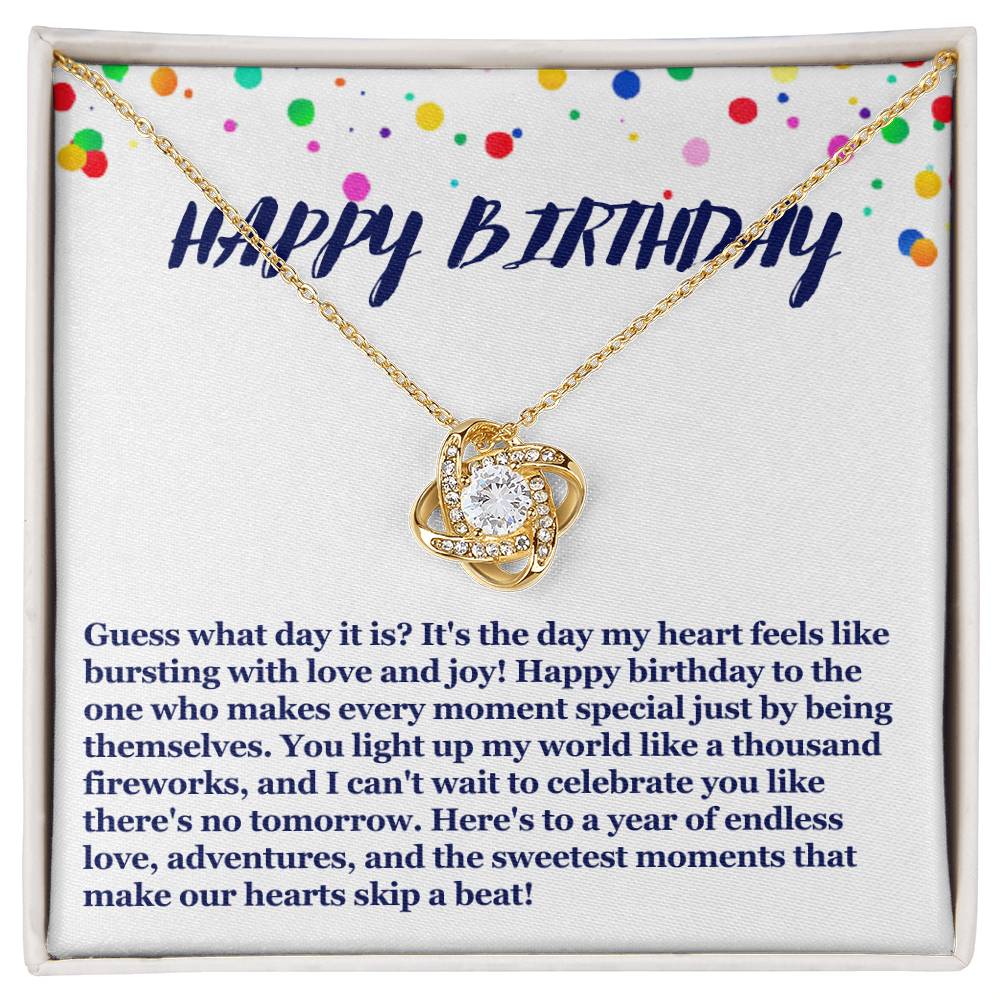 Happy Birthday Love Knot Necklace