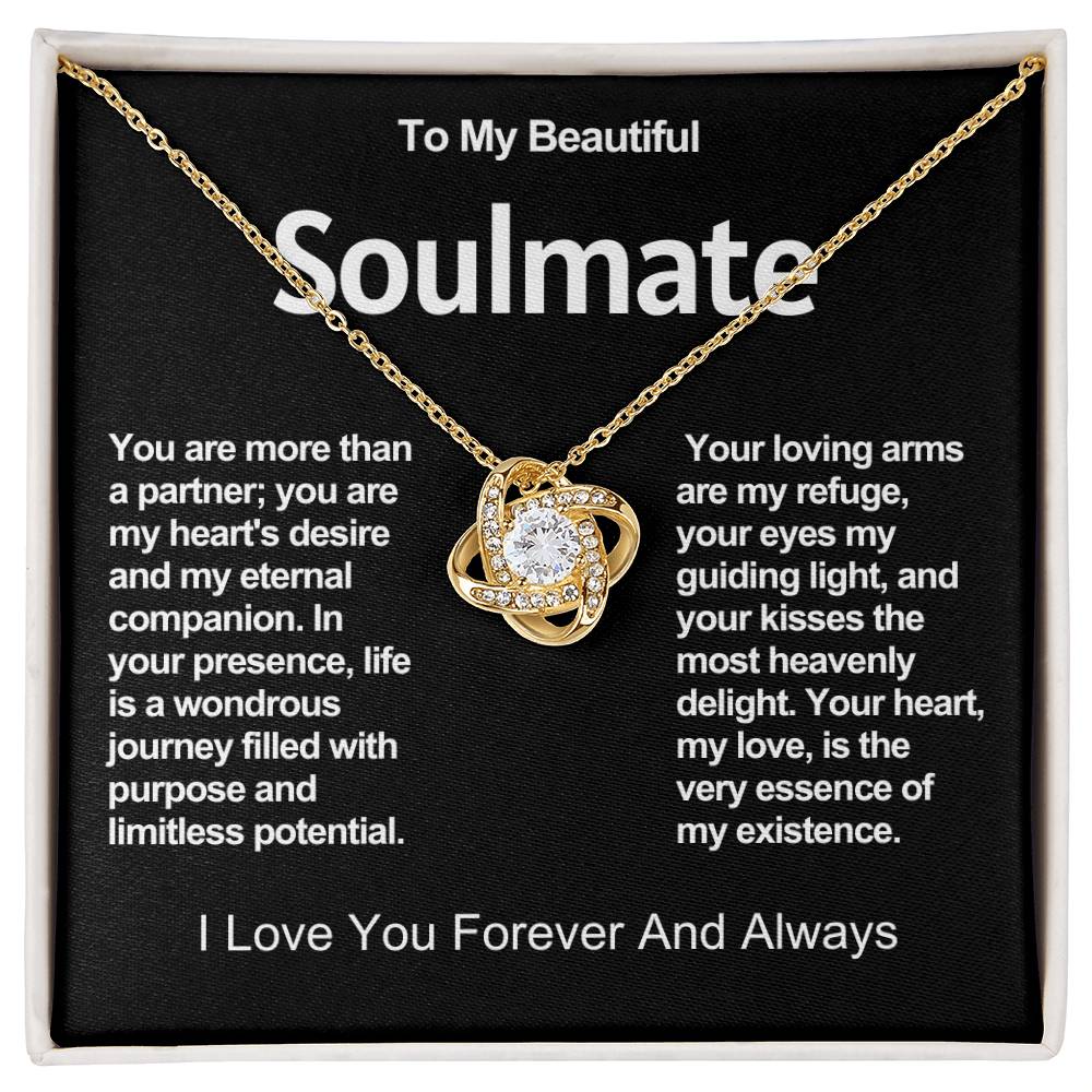 To My Beautiful Soulmate Love Knot Necklace