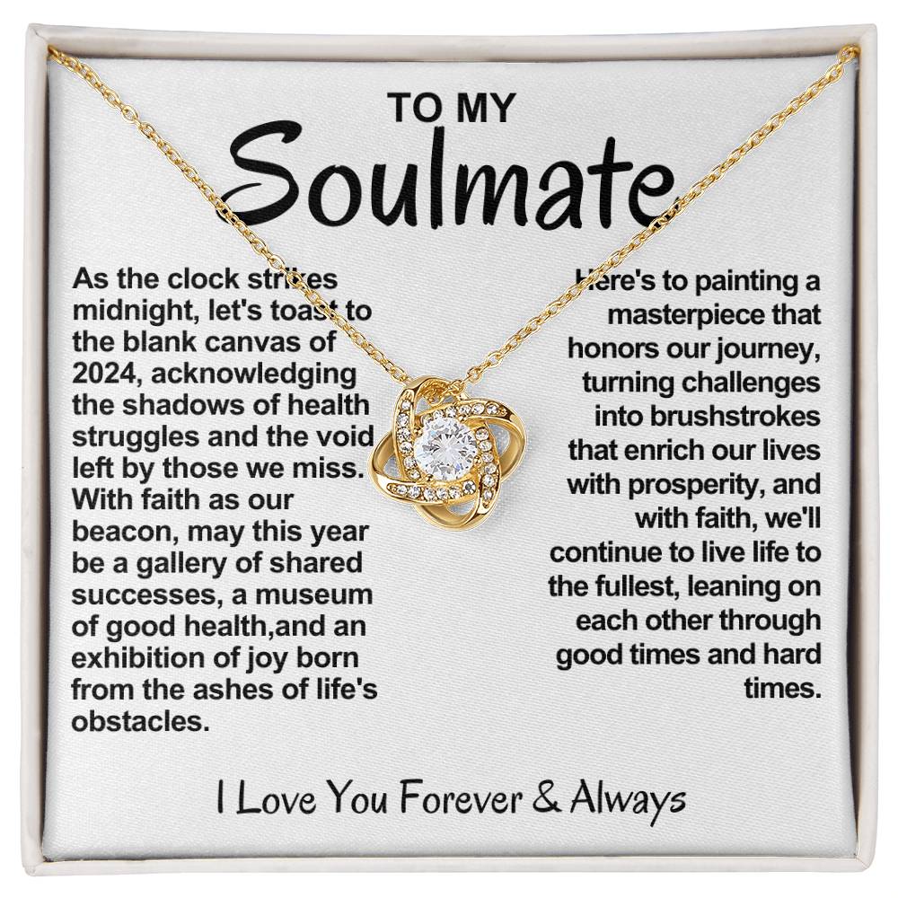 Soulmate Love Knot Necklace- With Faith As Our Beacon