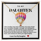 Daughter Hot Air Balloon Love Knot Necklace