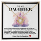 Daughter Pink And Purple Castle Love Knot Necklace