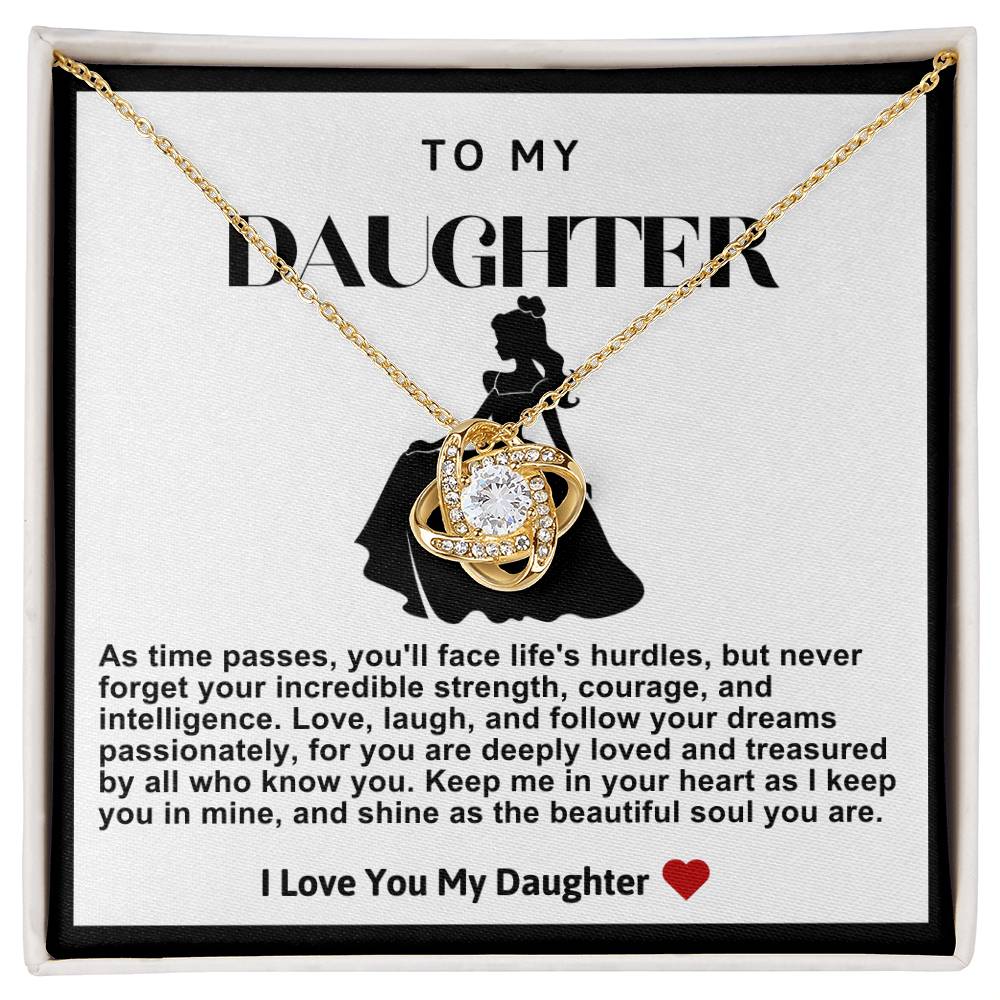 Daughter Princess Love Knot Necklace