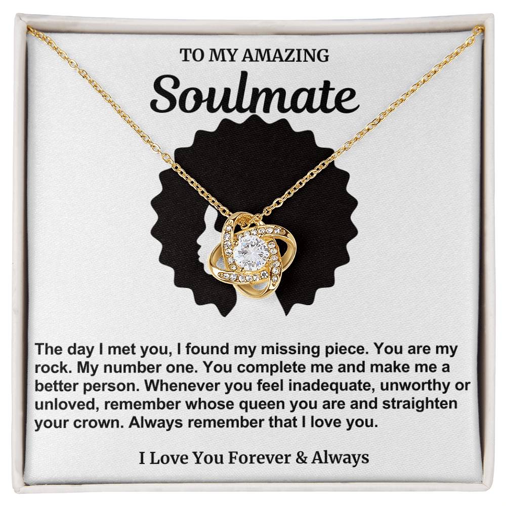 Soulmate Straighten Your Crown Love Knot Necklace