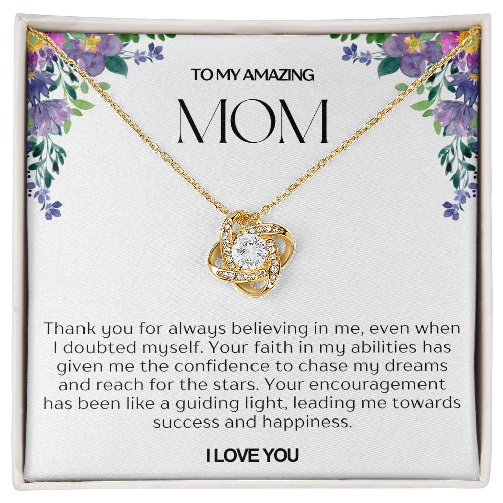 To My Amazing Mom Love Knot Necklace