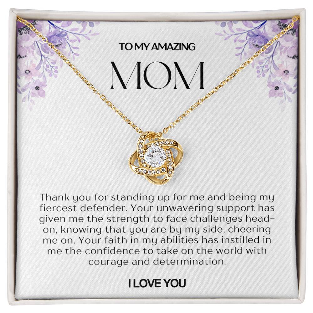 To My Amazing Mom Love Knot Necklace