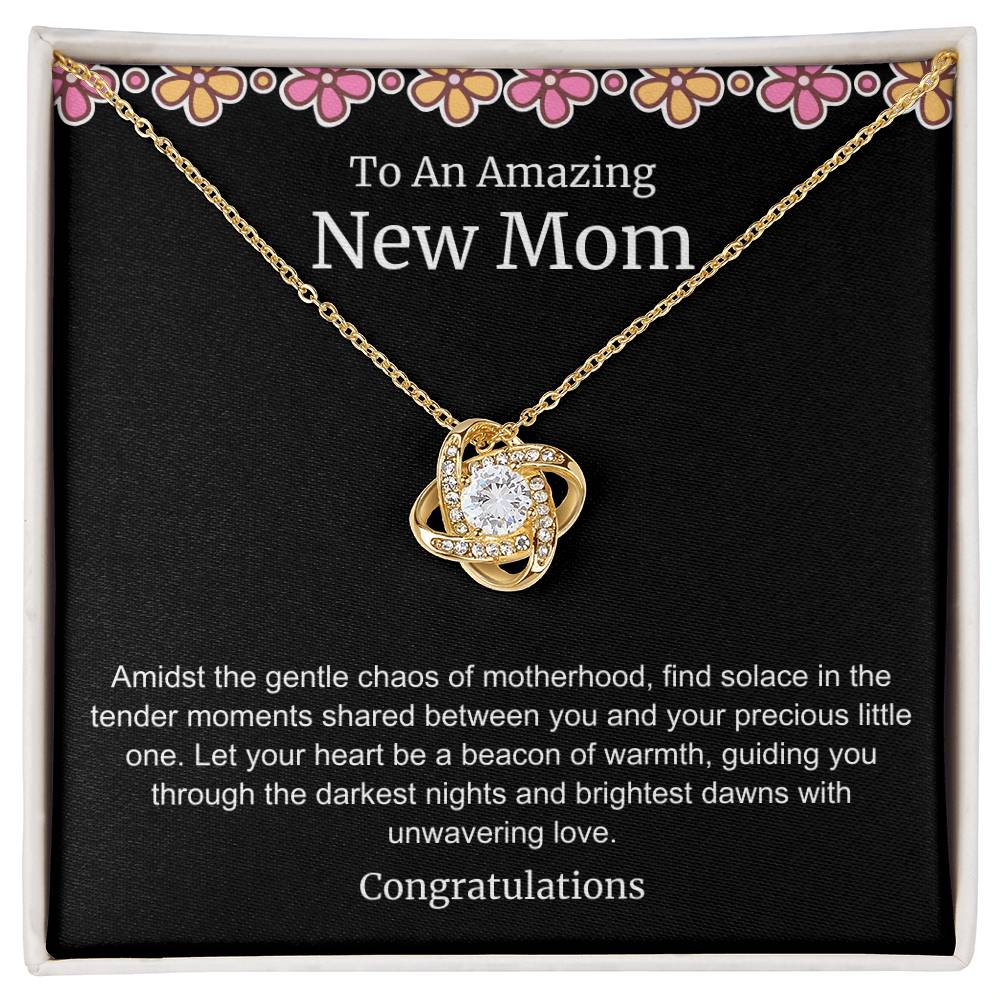 To An Amazing New Mom Love Knot Necklace