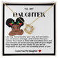 Daughter Afro Puffs Love Knot Necklace