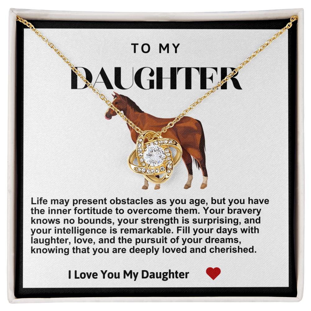 Daughter Horse Love Knot Necklace