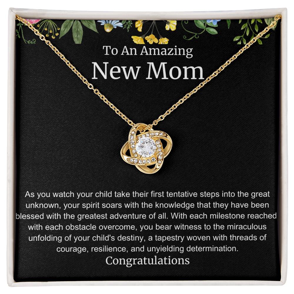 To An Amazing New Mom Love Knot Necklace