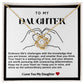 Daughter Hands Heart Symbol Love Knot Necklace
