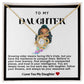 Daughter Dark Hair Mermaid Love Knot Necklace