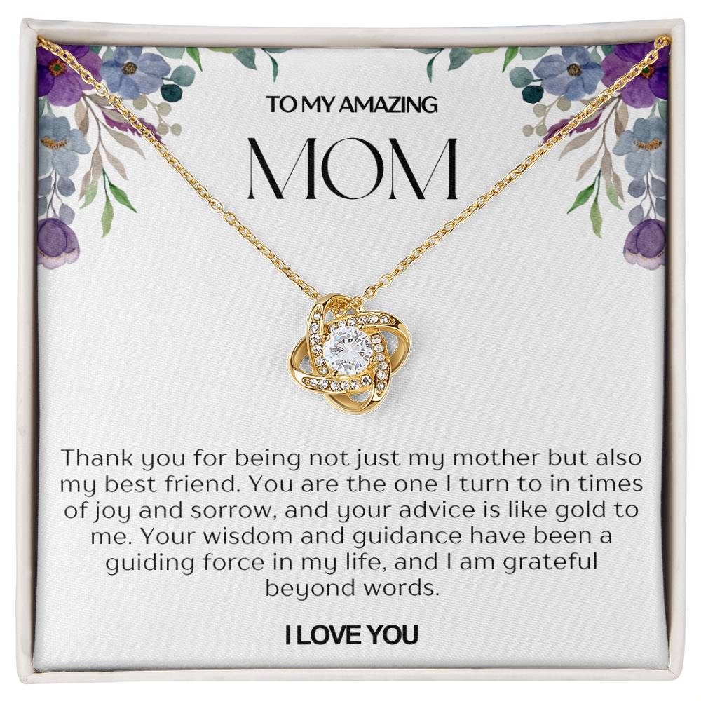 To My Amazing Mom Love Knot Necklace