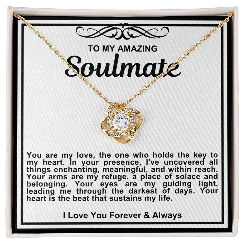 Soulmate Love Knot Necklace- You Hold The Key To My Heart