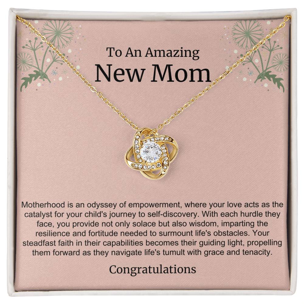 To An Amazing New Mom Love Knot Necklace