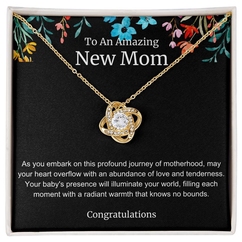 To An Amazing New Mom Love Knot Necklace