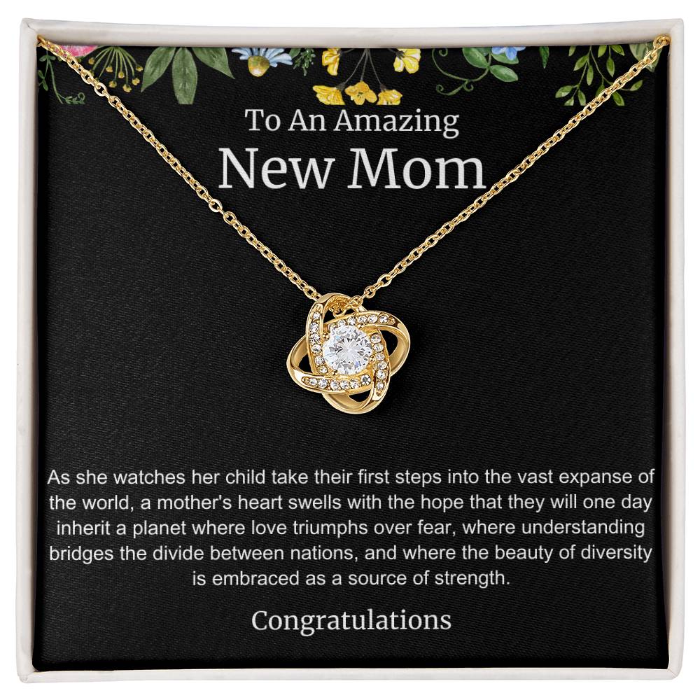 To An Amazing New Mom Love Knot Necklace