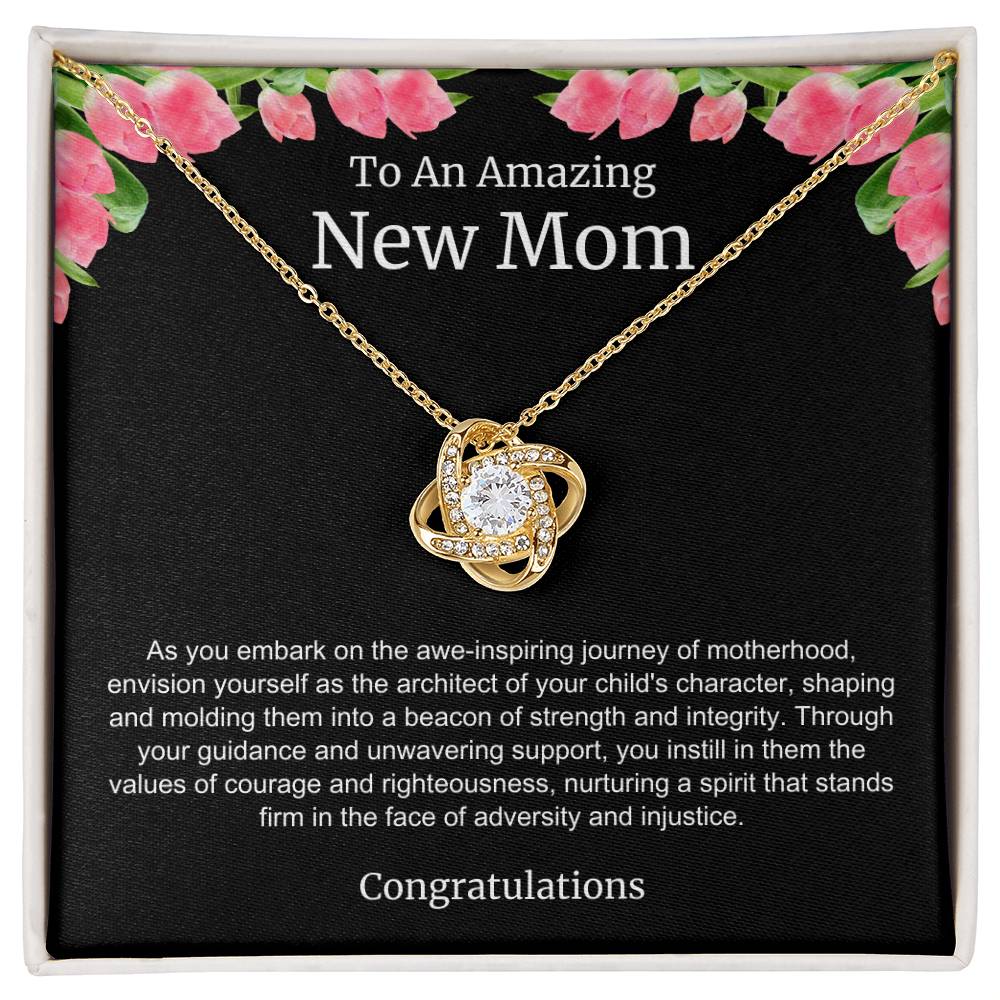 To An Amazing New Mom Love Knot Necklace